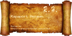 Rapaport Herman névjegykártya